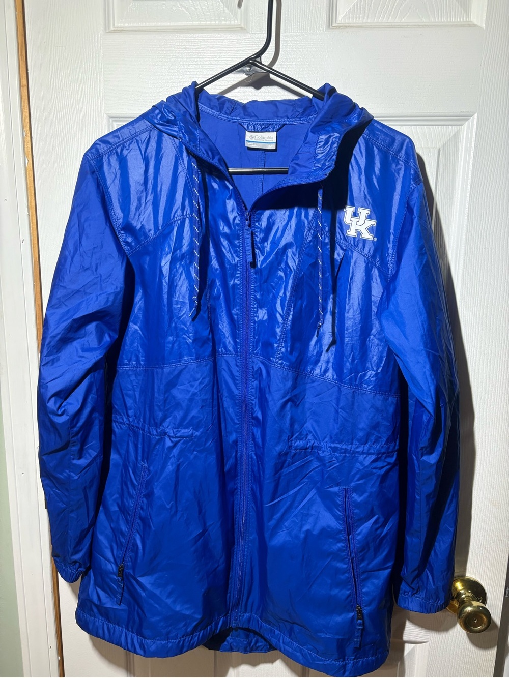 Columbia Blue Hooded Windbreaker Jacket with UK Logo